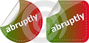 Abruptly stickers set on white, icon button