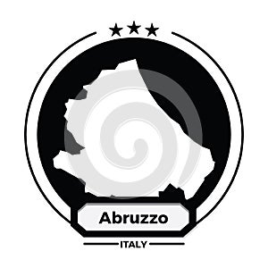 abruzzo map label. Vector illustration decorative design