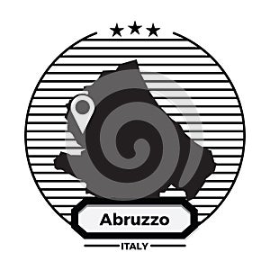 abruzzo map label. Vector illustration decorative design