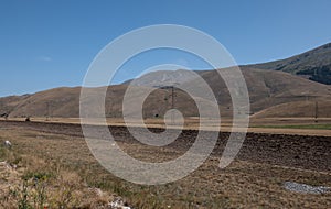 Abruzzo, Roccaraso plateau, Samnite landscape, panorama of the Italian Apennines