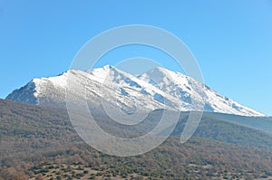 Abruzzo winter landscape in Italy