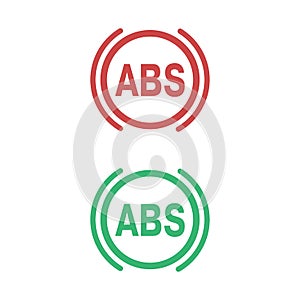 ABS. Single flat car icon on white background. Vector stock