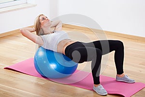 Abs training on fitness ball