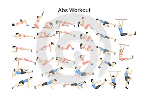 ABS workout for men and women. Sport exercises
