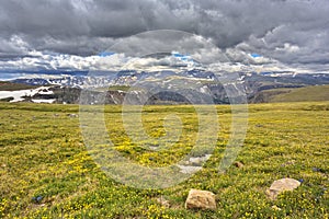 Absaroka Range of Rocky Mountains seen from Beartooth Highway