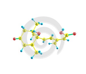Abscisic acid molecule isolated on white