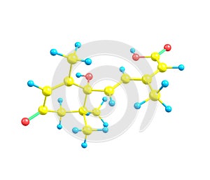 Abscisic acid molecule isolated on white