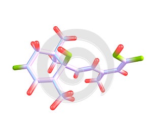 Abscisic acid molecule isolated on white