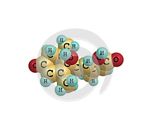 Abscisic acid molecule isolated on white
