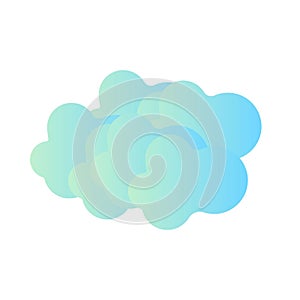 Absctract cloud sign blue in white background