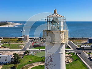 Absecon Lighthouse aerial view, Atlantic City, NJ, USA