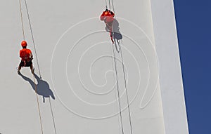 Abseil on a building facade in palma