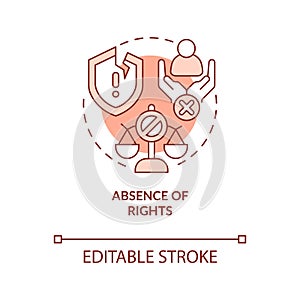 Absence of rights red concept icon