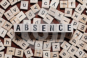 Absence word on building blocks