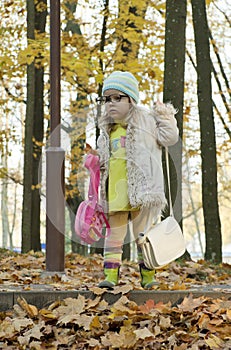 Absent-minded child in park