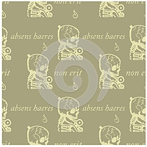 An absent person will not be an heir seamless pattern photo