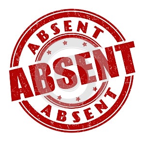 Absent sign or stamp