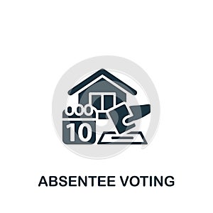 Absentee voting icon. Monochrome simple sign from election collection. Absentee voting icon for logo, templates, web