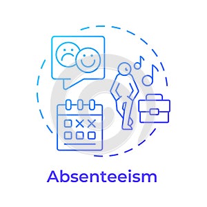 Absenteeism blue gradient concept icon