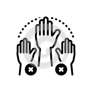 Black solid icon for Absenteeism, absent and missing