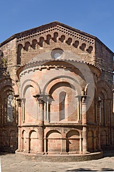 Abside of the romamesque monastery of Sant Joan de les Abadesses, Ripolles, Girona province, Catalonia, Spain