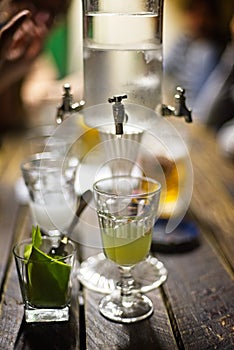 Absinth glass and fountain