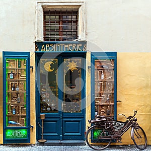 Absinth Shop Facade, Prague, Czech Republic