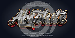 Absolute Black Text Style Effect. Editable Graphic Text Template