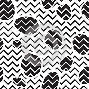 Abstact seamless pattern. Dot and zig-zag line backdop