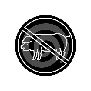 Abstain from meat consumption black glyph icon