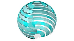 Abstarct background - sphere of tape. 3D rendering.