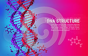 Abstarct DNA structure background template with vivid colors for presentation, poster, web. Color vector illustration