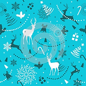 ABSTARCT ELEMENTS OF HOLLY HOLIDAY. MERRY CHRISTMAS SEAMLESS PATTERN VECTOR.