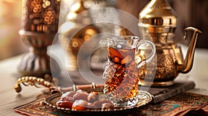 Abstinence from food and drink, dawn to dusk during Ramadan. photo