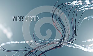 Abstrac futuristic hightech vector background. Hi-tech wire network technology photo