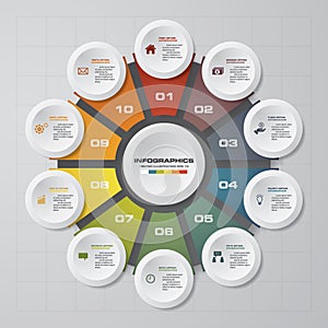 Abstract 10 options infographics template. Simple&Editable abstract design element. EPS 10.