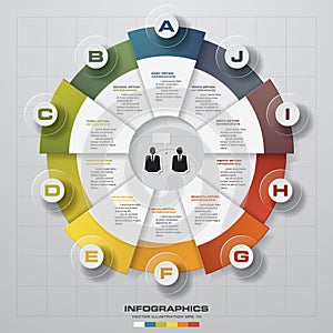 Abstract 10 steps infographics background. Number banners template/tags or website layout.