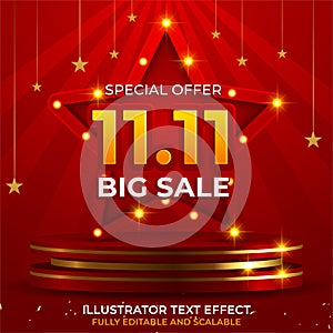 Abstract 11.11 sale banner with Singles Day for special offers