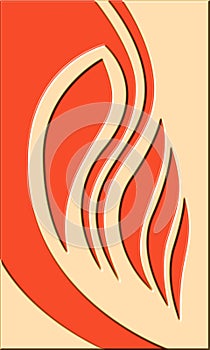 Abstract 2 color wave orange background illustration