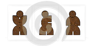 Human silhouette in different posses, vector