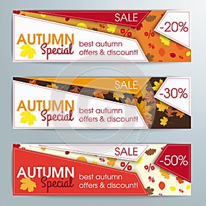 Abstract 3 Banners Template Autumn Special