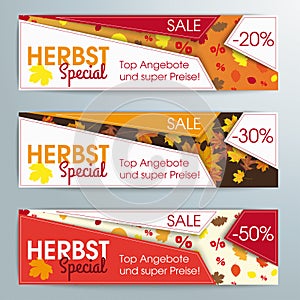 Abstract 3 Banners Template Herbst Special