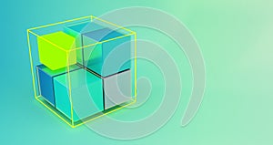 abstract 3D background, colored abstract cube forme