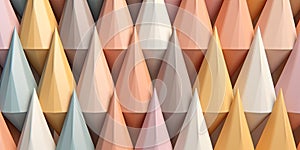 Abstract 3d background, colorful triangles piramides pattern texture. Generative AI