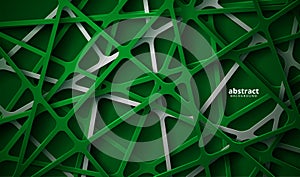 Abstract 3d background with green papercut. Abstract realistic papercut decoration textured