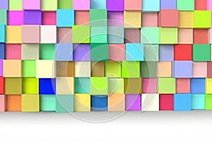 Abstract 3d Background of Multicolored Cubes.