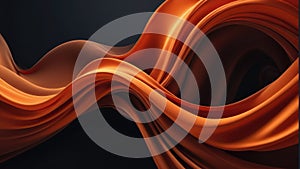 Abstract 3D background resembling an aurora, swirls of dark orange resembling silk in appearance, hinting at business technology i