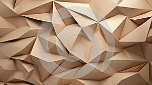 Abstract 3D Background of triangular Shapes in beige Colors. Modern Wallpaper of geometric Patterns