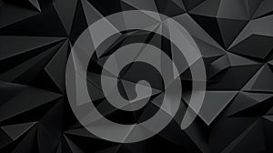 Abstract 3D Background of triangular Shapes in black Colors. Modern Wallpaper of geometric Patterns