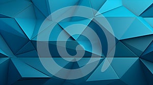 Abstract 3D Background of triangular Shapes in cyan Colors. Modern Wallpaper of geometric Patterns